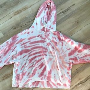 American Eagle Oversized Tie Dye Hoodie (Pink)